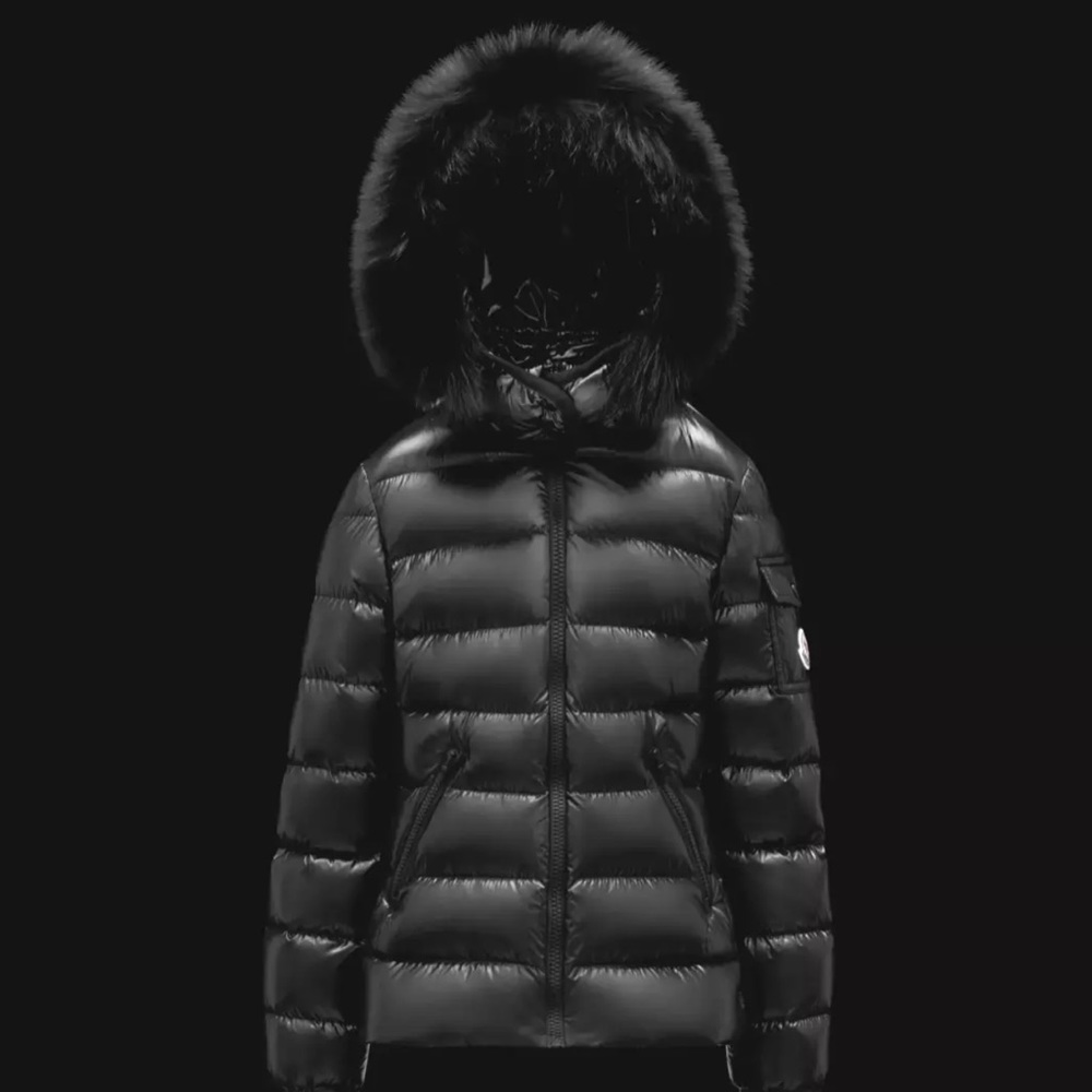 Moncler Bady Fur Hood Jacket Black Brand New